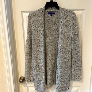 Apt. 9 black and white marbled long length cardigan size S